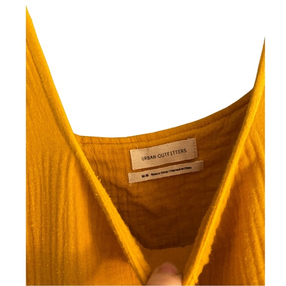 Urban Outfitters Yellow Gauze Mini Dress Size Medium - Picture 4 of 5